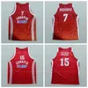 Custom Bojan Bogdanovic #7 Dario Saric #15 Basketbol Forması Erkekler Ed Kırmızı Herhangi bir İsim Numarası S-4XL