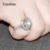 TransGems 5 Carat Lab Grown Diamond Bague de fiançailles de mariage avec des accents de diamant de laboratoire solide en or blanc 14 carats pour les femmes Y200620