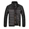 Męskie kurtki marki i płaszcze 4XL PU patchworkowy projektant męska odzież wierzchnia moda zimowa odzież męska