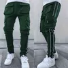 Men's Casual Pants European Popular Large Straight Reflective Multi-pocket Cargo Pants Hip Hop Men's Sports Pants H1223