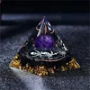 Pirata forma orgone pirâmide ametista esfera meditação esfera energia torre mágica ornonite diy chakra cura cristal casa