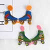 New Punk Colorful Acrylic Roller Skate Earrings For Women Vintage Print Flower Dangle Earrings Fashion Party Jewelry Accessories G220312