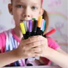 12 цветов Металлический блеск красочный набросок цвета маркер Kawaii Art Marker Double Line Pen для рисования школьных принадлежностей Art Pen 201116