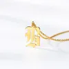 26 Lettera iniziale collane per le donne lettera collana catena oro ciondolo in acciaio inox collane antico inglese catene di font regalo gioielli