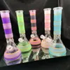 11 pouces 28CM Glow In the Dark Glass Bongs Dab Rig Bécher Bong Halloween Narguilé Pipe À Eau Bouteilles D'eau En Verre Dab Rig Pipe À Eau