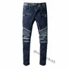 Heren Designer Jeans Verontruste Ripped Biker Slim Fit Motorcycle Biker Denim Voor Heren Mode Mans Zwarte Broek voor hommes