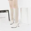 섹시한 뾰족한 하이 하이 스트레치 여성 잉크와 함께 두꺼운 양말 야생 얇은 하이 휠 부츠 Y200114 gai gai gai