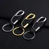 Fashion Design Business Men High-Grade Keychain Real Black Leather Gold/Black/Silver Plated Alloy Car Key Chain for Sale