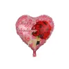 18 cali Happy Walentynki Balony Serce Kształt Aluminium Folia Walentynki Balony Rocznica Wedding Party Decor 50 sztuk / partia HHA3277