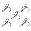 50pcs/lot Fishing Hooks White Nickel Black Color Brown Color Fishhook High Carbon Steel Treble Hook