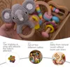 LET039S Make Macaron Color Baby Rattle Toy Set Wood Rattles Hold Rattle Hand Bell Gift Baby Toys Toddler Spädbarn Montessori till4348494
