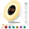 Övriga klockor Tillbehör Yooap Wake Light Alarm Clock LED-säng med Touch Control Sunrise Simulation Snooze Funktion 6 Natural Sounds1