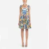 Runway Vrouwen Zomer Jurk Boog Spaghetti Backless Blauw en Wit Porselein Bloemenprint Mini Jurk Vestido Mujer Verano1