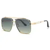 Мода 2 Beam Cut The Metal Sunglass для больших кадров Стекло Multi Color Lens Men Gradient Eyewear RIN UV400