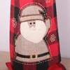 Coperture per bottiglie di vino natalizie Babbo Natale Pupazzo di neve Elk Plaid rosso Bottiglie di champagne Copri borsa per Capodanno Decorazioni per la casa di Natale BH4356 TYJ