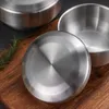 304 Stainless Steel Double With Lid Soup Steamed Rice Anti-Scalding Child Small Bowl Korean Cuisine 201214