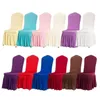 17 color Pleated Skirt ChairCover Party Decoration Wedding Banquet Chair Protector Slipcover Elastic Spandex Chairs Covers party 6224439