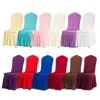 17 color Pleated Skirt Chair-Cover Party Decoration Wedding Banquet Chair Protector Slipcover Elastic Spandex Chairs Covers party Decorations T9I00665