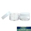 5pcs 2g 3g 5g 10g 15g 20g Plastique Cosmétique Bocaux Vides Couvercles Blancs Pots Clairs Bouteilles Fard À Paupières Maquillage Crème Baume À Lèvres Conteneurs