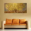 Handgeschilderde mes gouden boom olieverf op canvas groot palet 3D-schilderijen voor woonkamer moderne abstracte muur kunst Y200102