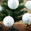 الديكور عيد الميلاد كرات الستايروفوم لشجرة الأبيض مع ستار معلقة 4 5 6cm وعيد الميلاد الزفاف الحلي البلاستيكية الكرة الشنق