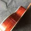 Guitarra acústica personalizada de madera totalmente maciza, estilo Jumbo de 43 pulgadas, cuello de arce flameado, encuadernación lateral trasera de Cocobolo sólido