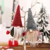 Christmas Handmade Swedish Gnome Scandinavo Tomte Santa senza volto Nordico Peluche Peluche Ornamento Ornamento Xmas Tree Decor Ornament