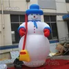 Outdoor Christmas Nadmuchiwany Snowman 5m White Giant Air Dmucha Sztuczny Snowman Model Balon Holding A Miotle Dekoracji Nowego Roku