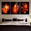 Living Room HD Printed Modern Painting 3 Pieces Fire Flower Abstract View Wall Art Pictures Home Decor Posters On Canvas