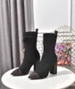 2022 Designer Boots Womens Socks High Heels Boots Knitted Elastic Shoes Autumn Winte Sexy Letter Martin Trainers Hige-Heeled Pointed Toes Top Quality 35-41 With Box