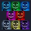 Halloween Horror Masker LED Gloeiende Maskers Purge Maskers Verkiezing Mascara Kostuum DJ Party Light Up Masks Glow in Dark 10 kleuren Gratis verzending