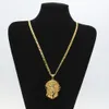 Collana da uomo in oro con catena cubana, gioielli hip-hop, collane con pendente Gesù