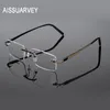 Mode zonnebril frames heren bril titanium randloze merk designer oogglazen recept topkwaliteit eyewear gouden bedrijfsoog