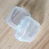 Plastpärlor förvaringsbehållare Mini Clear Square Box tomt fodral med lock för öronproppar smycken hårdvara eller någon annan liten hantverk1736840