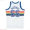 Anpassad sömnad Dikembe Mutombo #55 Jersey White Mens Throwbacks baskettröjor Billiga män kvinnor ungdom