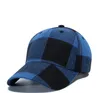 Ponytail Baseball Cap 16 färger rörig bun hattar för kvinnor tvättade bomull plaid snapback caps casual sommar sol visor utomhus hatt