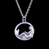 Mode 23mm cercle sirène pendentif collier lien chaîne pour femme collier ras du cou bijoux créatifs cadeau de fête