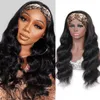 Ishow Body Straight Wig Peruvian Loose Deep Curly None Lace Wigs Human Hair Wigs with Headbands Water Wave Headband Wig