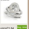 Ainuoshi 925 Sterling srebrne różowe złoto kolor szmaragdowy 3ct Pierścienie Kobiety zaręczynowe halo srebrne pierścienie Prezenty Princess Jewelry Y200106