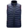 Mens jas mouwloos vest winter mode casual slanke jassen merk kleding katoen met katoen met herenvest heren waistcoat groot formaat 201128