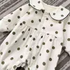 Milancel Winter Meisjes Kleding Polka Dot Jongens Rompertjes Thickn Lining Peuter Jumpsuits Infant Corduroy 220106