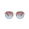 2022 Fashion Honghong Metal Hinge Kvinnors Solglasögon med Gradient Färg UV400 Lens Utomhus Vintage Gold Oculos de Sol