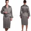 Mens Silk Satin Pajamas Pajama Pajamas Robe Roves 목욕 가운 Nightgown Loungewear U.s.s, M, L, XL, 2XL, 3XL Plus __5colors 201125