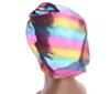 Donne musulmane Largo raso di seta elasticizzato Traspirante Bandana Night Sleeping Turban Hat headwrap Bonnet chemo cap Cuffia da bagno laser