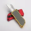 Ny ankomst Saber Wulf Paper Cutter Cutting Knife Original Double Action Automatic Pocket EDC 6061T6 AluminumCarbon Fiber Handle468978002