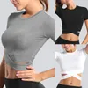 Yoga kostym Kvinnor Sport Slim Sexiga Yoga Toppar Workout Fitness Kläder Seamless Wrap Bra Gym ActiveWear Running Shirt1