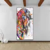 Art mural abstrait peinture à l'huile de cheval en cours d'exécution sur toile colorée affiche d'animal personnalisée imprime des images murales modernes pour la vie 1626117