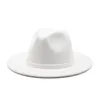 Szerokie grzbiet kapelusze kobiety Zimowa jesień jesień Fould Fedora kapelusz dla mężczyzn solidny prosty styl formalny ślub 1