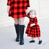 2020 outono manga comprida christmas xadrez família combinando roupas vestido mamãe e me inverno vestidos mãe filha vestido vestido lj201111
