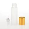 Déodorant parfumé 10ml 5ml 3ml Parfum ss Roll On Glass Bottle Frosted Clear avec des flacons d'huile essentielle de rouleau de boule en métal